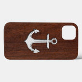 Coques Case-Mate iPhone Acier Ancre en acajou marin humide (Verso (horizontal))