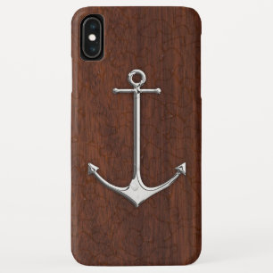 Coque Pour iPhone XS Max Acier Ancre en acajou marin humide