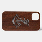 Coques Case-Mate iPhone Acier Ancre en acajou marin humide (Verso (horizontal))