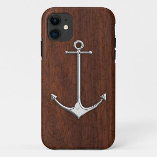 Case-Mate iPhone Case Acier Ancre en acajou marin humide