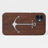 Coques Case-Mate iPhone Acier Ancre en acajou marin humide (Dos (Horizontal))