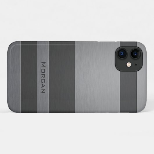 Coques Case-Mate iPhone Acier brossé - Ajoutez Votre Nom (Dos (Horizontal))