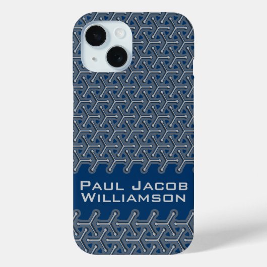 Coques Case-Mate iPhone Acier cubique nom gris turquoise motif (Verso)