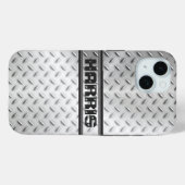 Coques Case-Mate iPhone Acier en tôle de diamant portant le nom (Verso (horizontal))