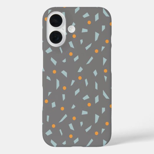 Coques Case-Mate iPhone Acier gris orange et bébé bleu Confetti (Verso)