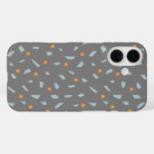 Coques Case-Mate iPhone Acier gris orange et bébé bleu Confetti (Verso (horizontal))
