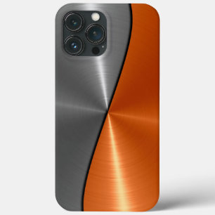 Case-Mate iPhone Case Acier inoxydable métallisé argent et orange