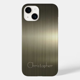 Coque Pour iPhone 14 Acier inoxydable platine or