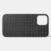 Coques Case-Mate iPhone Acier noir, texture métallique floutée. (Verso (horizontal))