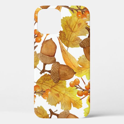 Coques Case-Mate iPhone Acornes d'automne : aquarelle Thanksgiving Design (Verso)