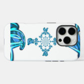 Coques Case-Mate iPhone Action Cyan Turquoise Graffiti Abstrait Imprimer (Verso (horizontal))