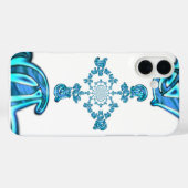 Coques Case-Mate iPhone Action Cyan Turquoise Graffiti Abstrait Imprimer (Verso (horizontal))