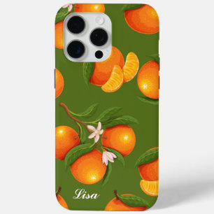 Coque iPhone 15 Pro Max Actualisation des grands Motifs Oranges
