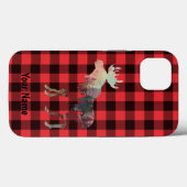 Coques Case-Mate iPhone Add Your Nom, Moose, Red Buffalo Plaid Phone Case (Verso (horizontal))
