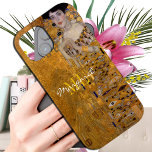 Coque Pour iPhone 15 Adele, Lady in Gold de Gustav Klimt, Monogrammé<br><div class="desc">coque mobile iPhone vintage avec nom personnalisé monogrammé avec célèbre oeuvre "Adele - la Dame en Or" par Gustav Klimt</div>