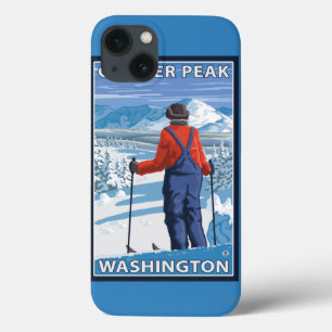 Case-Mate iPhone Case Admirer de skieur - crête de glacier, Washington