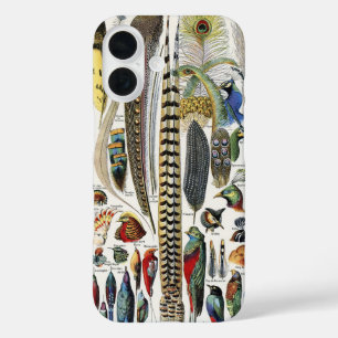 Coques iPhone 16 Adolphe Millot Académie sombre Vintage plume d'ois