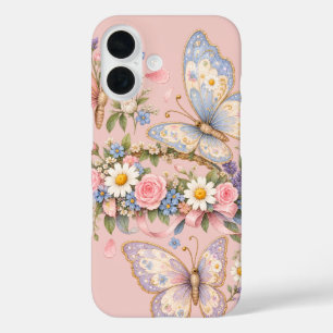 Coques iPhone 16 Adorable Art Papillon Pastel