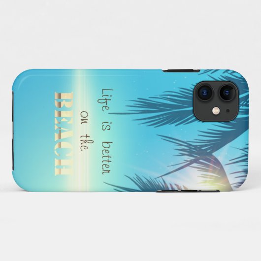 Coques Case-Mate iPhone Adorable Beach Palm (Dos (Horizontal))