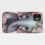 Coques Case-Mate iPhone Adorable bébé éléphant avec fleurs (Dos (Horizontal))