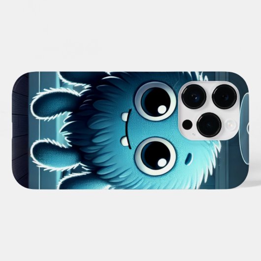 Coques Case-Mate iPhone Adorable Blue Fluffy (Verso (horizontal))