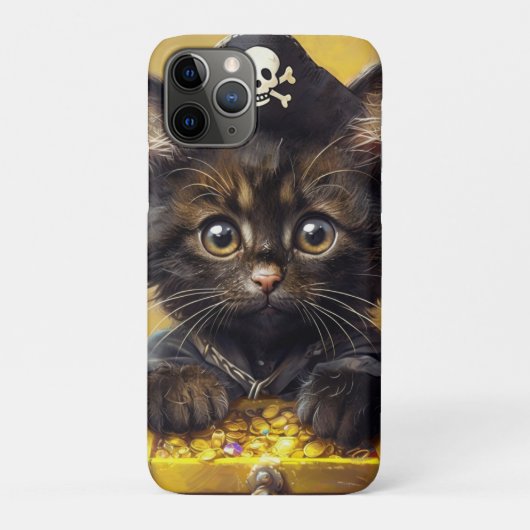Coques Case-Mate iPhone Adorable chaton pirate avec trésor d'or (Dos)
