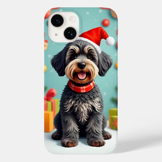 Coques Case-Mate iPhone Adorable Chien à Santa Hat (Verso)