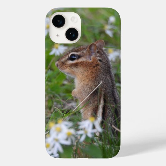 Coques Case-Mate iPhone Adorable Chipmunk en fleurs (Verso)