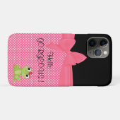 Coques Case-Mate iPhone Adorable Grenouille Mignonne sur Points-Hello Magn (Dos (Horizontal))