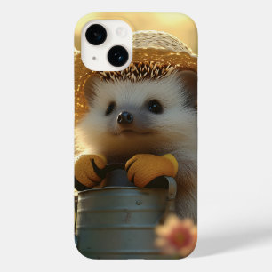 Coque Pour iPhone 14 Adorable jardinier de hérisson dans un champ de fl