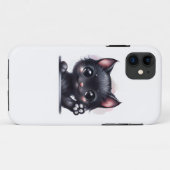 Coques Case-Mate iPhone Adorable Kawaii Chat noir (Dos (Horizontal))