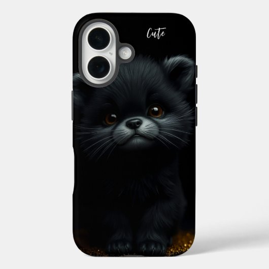 Coques Case-Mate iPhone adorable Kitten noir (Verso)