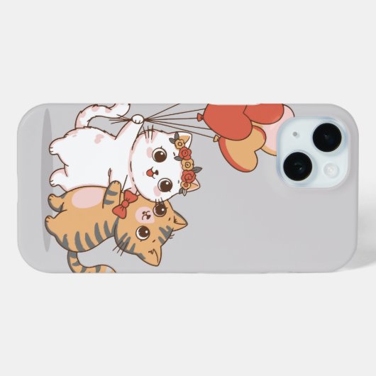 Coques Case-Mate iPhone Adorable Kitty Couple Hugging (Verso (horizontal))