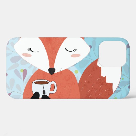 Coques Case-Mate iPhone Adorable Lady Fox Leaf Arrière - plan (Verso (horizontal))
