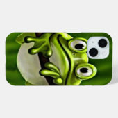 Coques Case-Mate iPhone Adorable Mignonne Grenouille verte souriante dans  (Verso (horizontal))