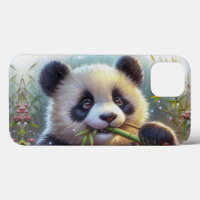 Adorable Ours De Panda Mangeant Bambou