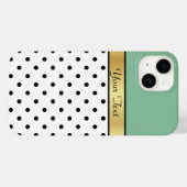 Coques Case-Mate iPhone Adorable Peapod Vert Blanc Noir Dots Or Ruban (Verso (horizontal))