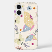 Coques Case-Mate iPhone Adorable rose girly pastel botanique et papillon (Verso)