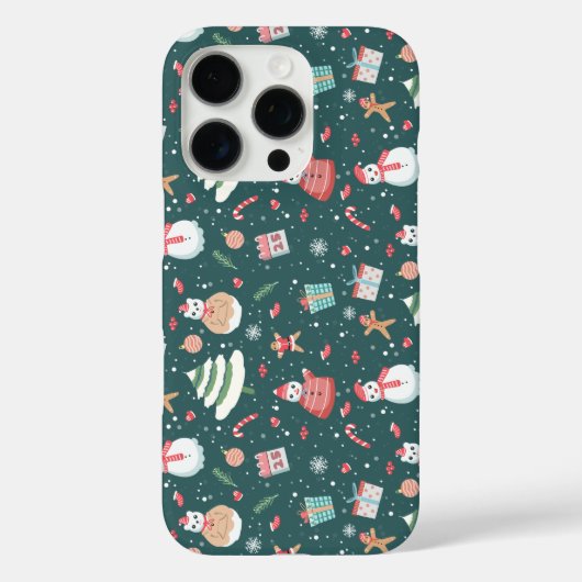 Coques Case-Mate iPhone Adorable Snowman Christmas Pattern (Verso)
