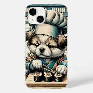 Coque Pour iPhone 14 Adorable Sushi Chef Chiot