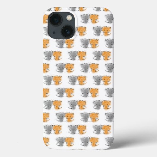 Coques Case-Mate iPhone Adorables chatons fantaisistes orange et gris (Verso)