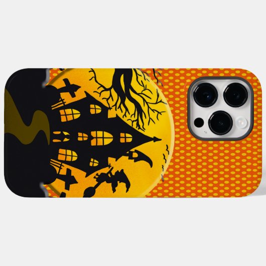 Coques Case-Mate iPhone Adorables Halloween Haunted House Dots (Verso (horizontal))