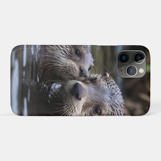 Coques Case-Mate iPhone **"Adrift in Love : Mummy and Baby Otter"** (Dos (Horizontal))
