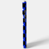 Coques Case-Mate iPhone Aesthetic black blue checkerboard with retro dot (Verso / Gauche)