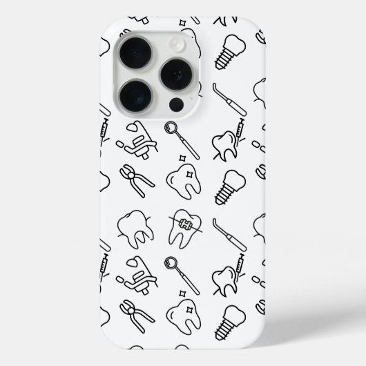 Coques Case-Mate iPhone Aesthetic Minimalist Dental Icons Pattern iPhone C (Verso)