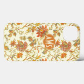 Coques Case-Mate iPhone Affaire Floral Leaves Orange monogram (Verso (horizontal))