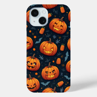 Coque Pour iPhone 15 Affaire téléphonique du Motif Citrouille Halloween