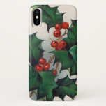 Case-Mate iPhone Case Affaire vintage dix de téléphone de houx de Noël<br><div class="desc">conception par www.etsy.com/Shop/VanityFlairDesign</div>