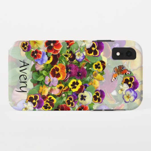 Coques Case-Mate iPhone Affichage Pansy (Dos (Horizontal))