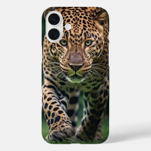 Coques Case-Mate iPhone Affiche de faune de jungle de léopard majestueux (Verso)
